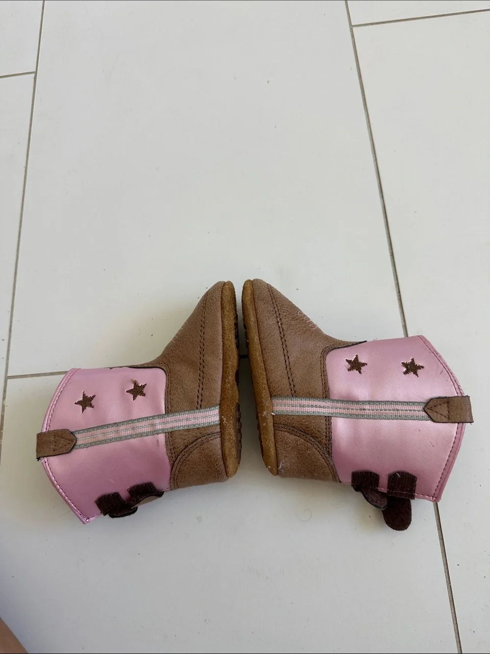 Boot barn baby Pink and Brown Western Booties - Stylish Toddler Shoes 4